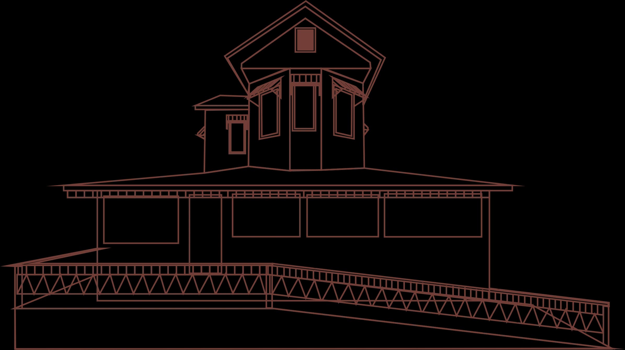 Elevation drawing of the red house on 8th Ave